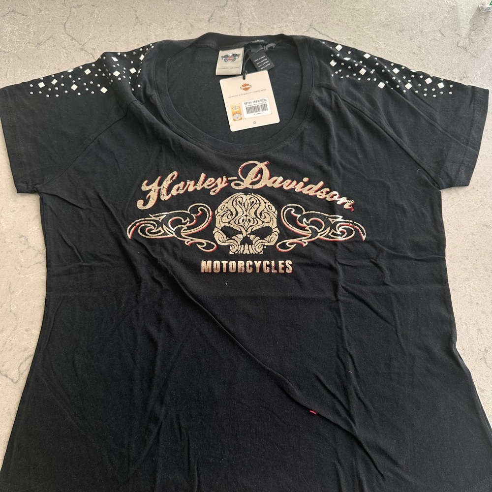 Harley-Davidson Black Studded Women's Top